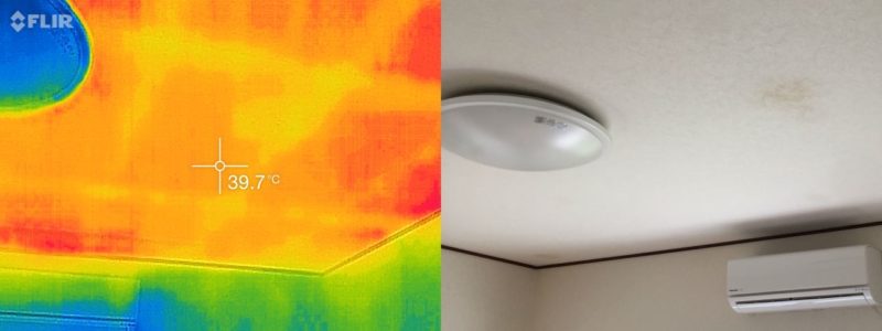 夏の天井の表面温度